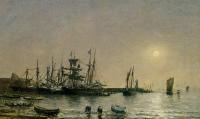 Boudin, Eugene - Portrieux, Boats at Anchor in Port